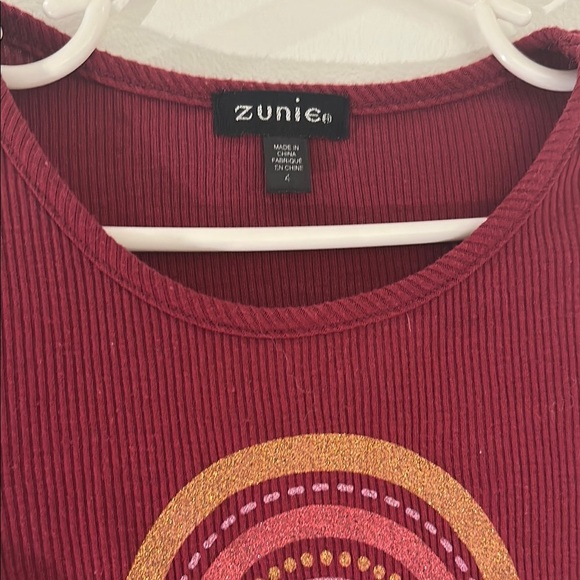 Zunie Red Fit and Flare Dress with 3/4 Sleeves - Picture 6 of 9